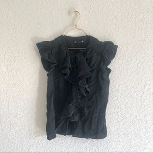 Filtre Black Cap Sleeve Ruffle Top 🖤